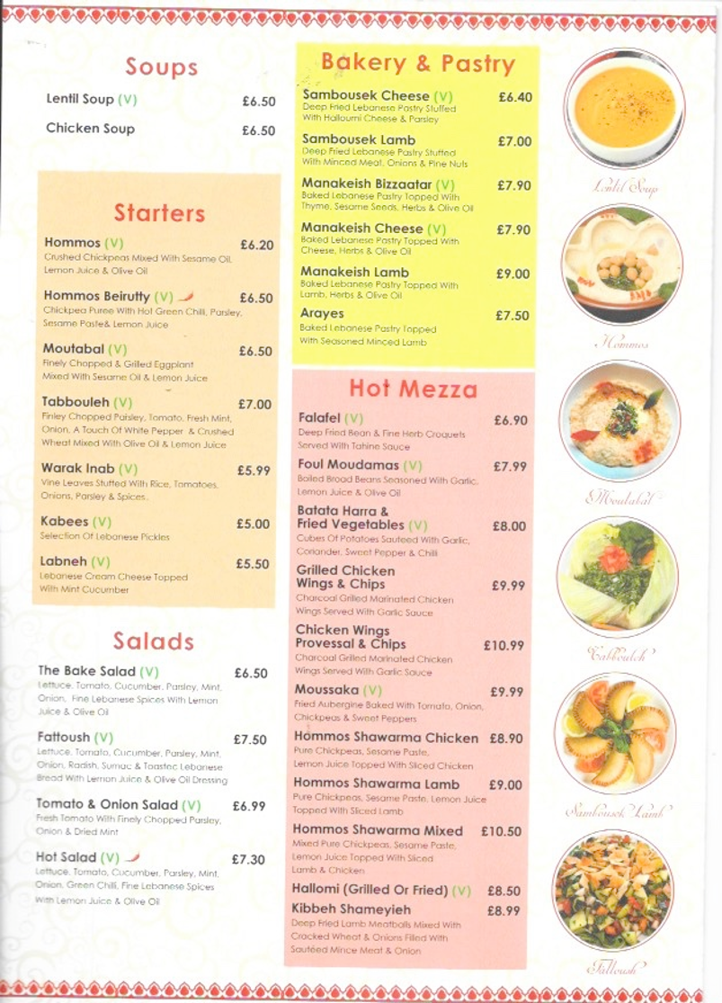 Menu The Bake One (Lebanese Restaurant Gosforth)-3