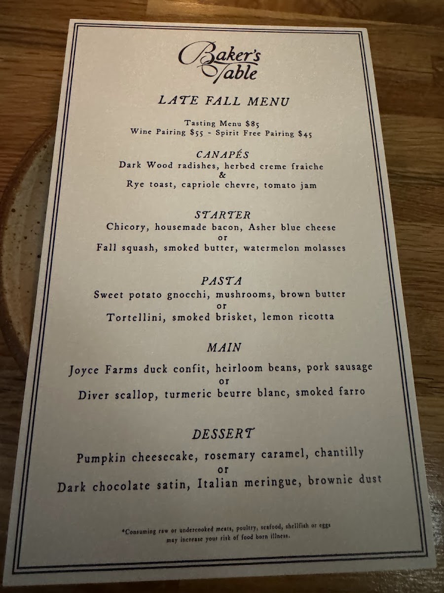 Menu The Baker's Table-4