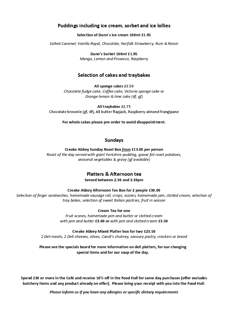 Menu The Barn Café At Creake Abbey-3