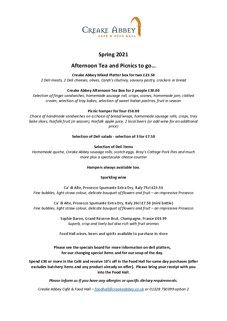 Menu The Barn Café At Creake Abbey-5