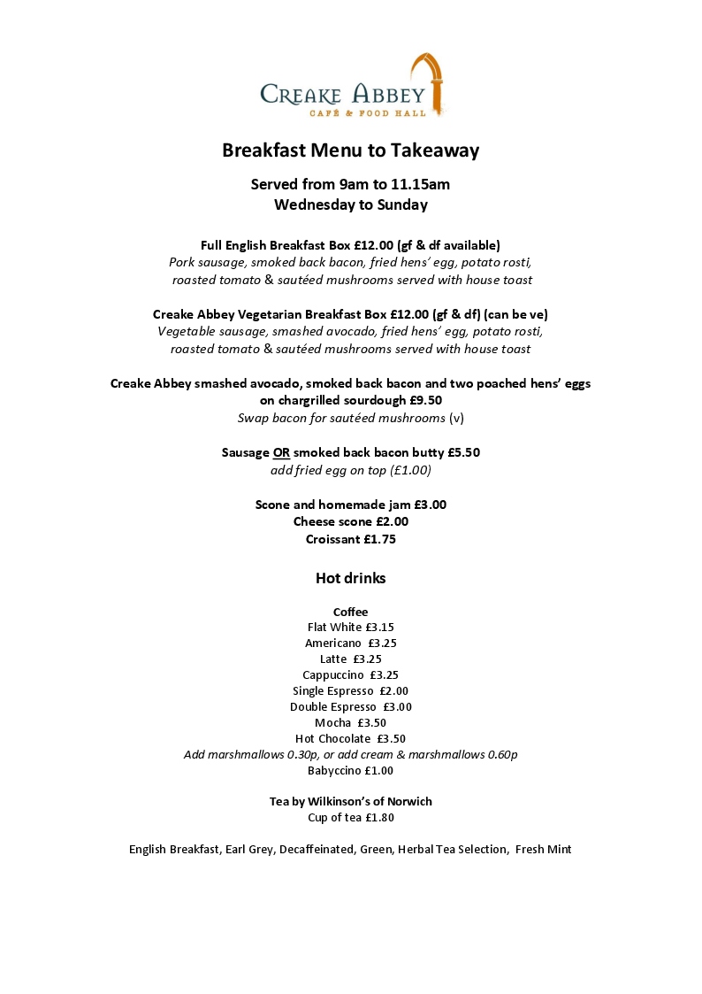 Menu The Barn Café At Creake Abbey-7