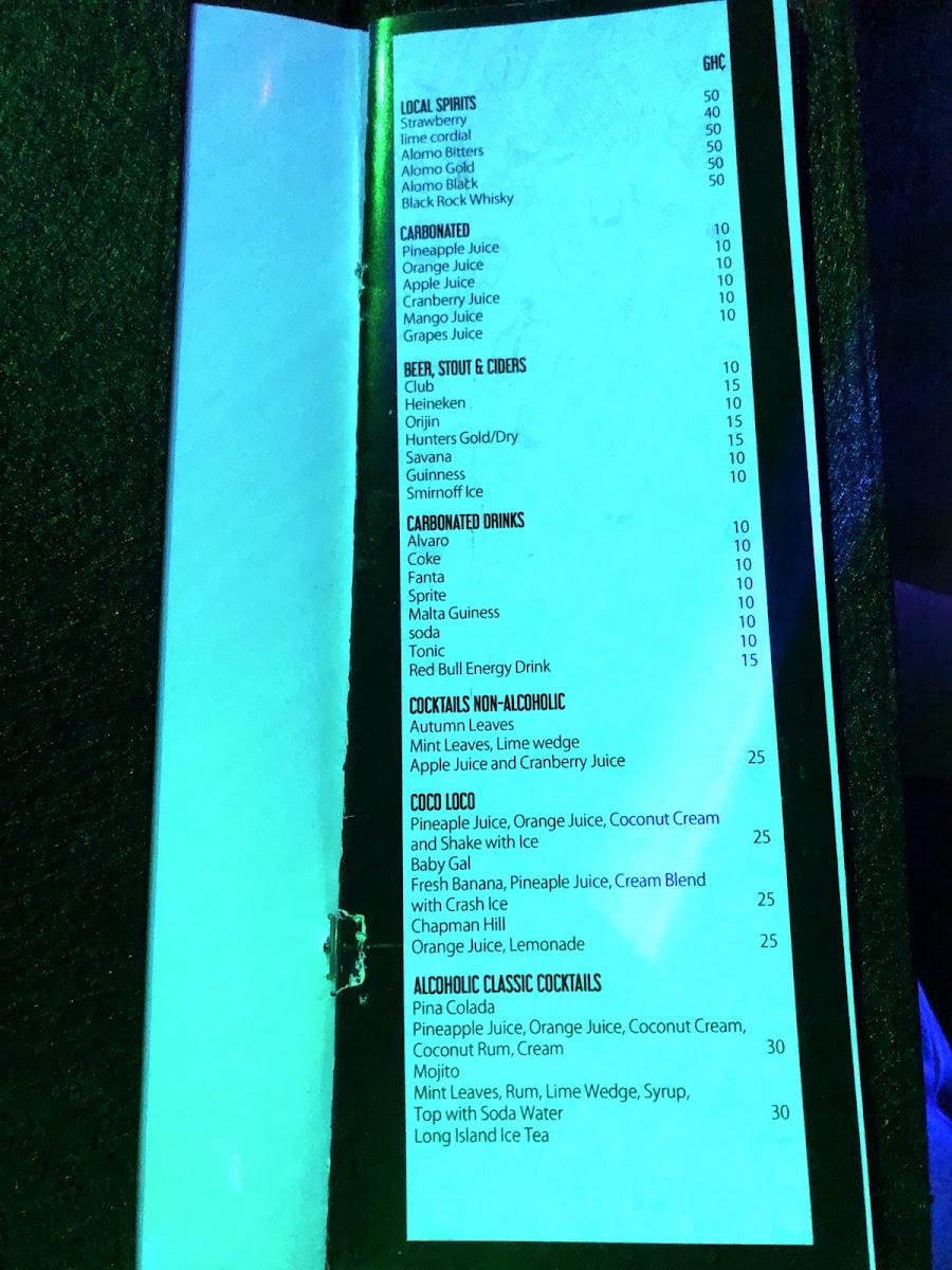 Menu The Basement Bar And Lounge-1