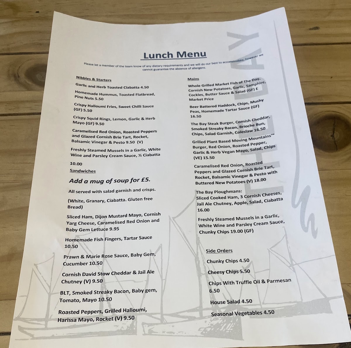 Menu The Bay Bar & Restaurant-1