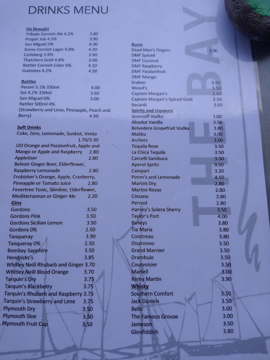 Menu The Bay Bar & Restaurant-8