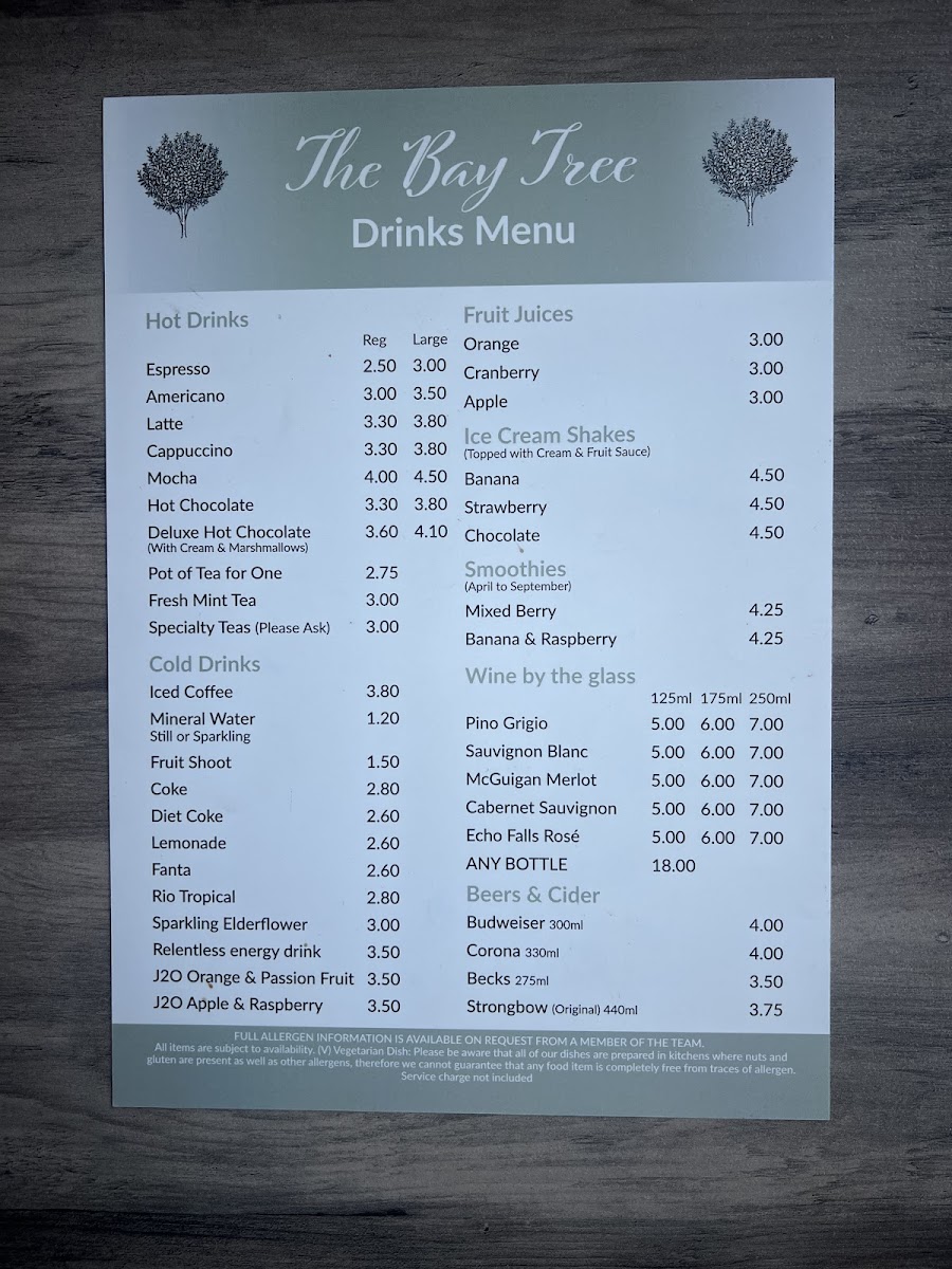 Menu The Bay Tree-1