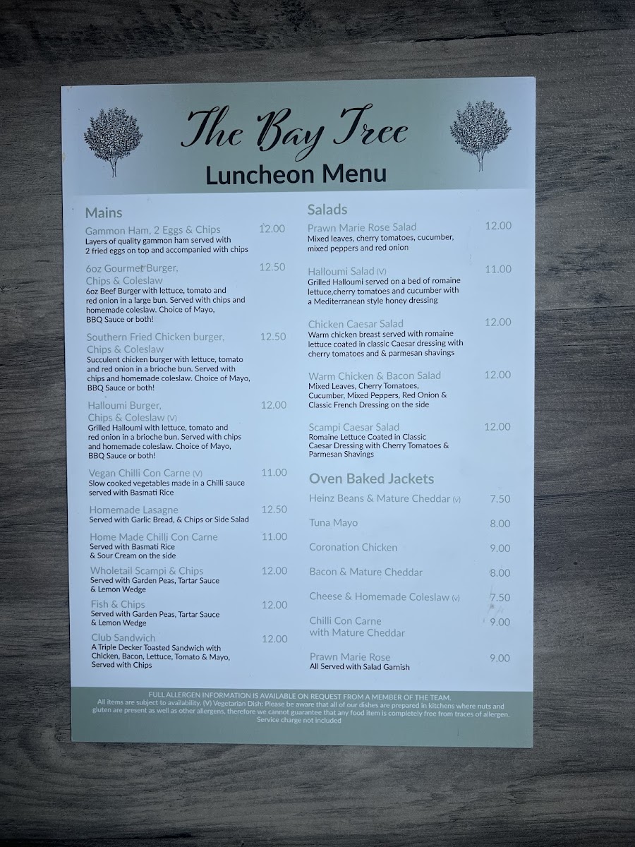 Menu The Bay Tree-2