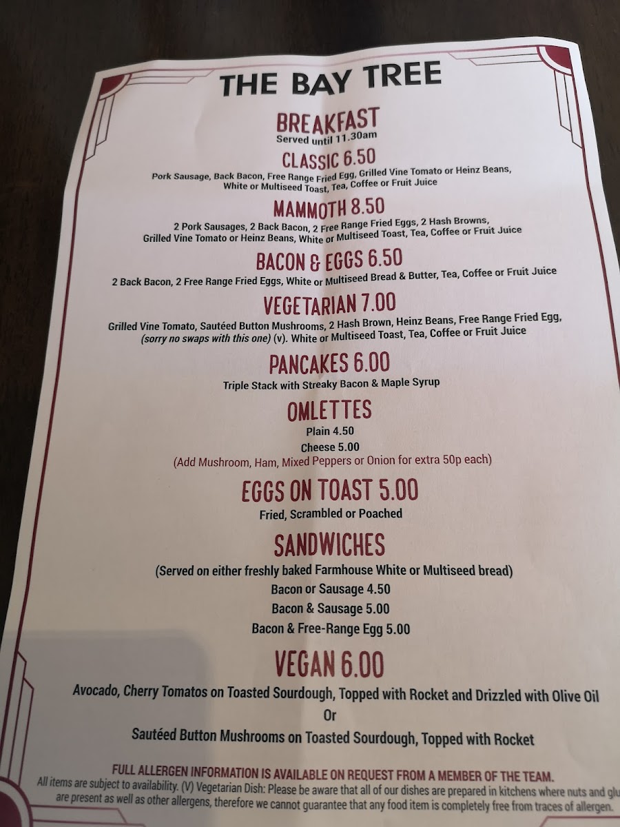 Menu The Bay Tree-5