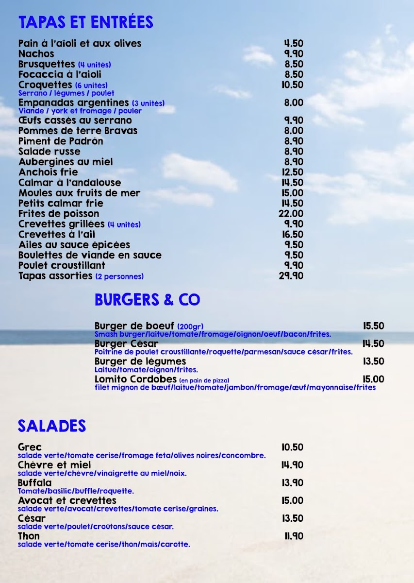 Menu The Beach Bar-7