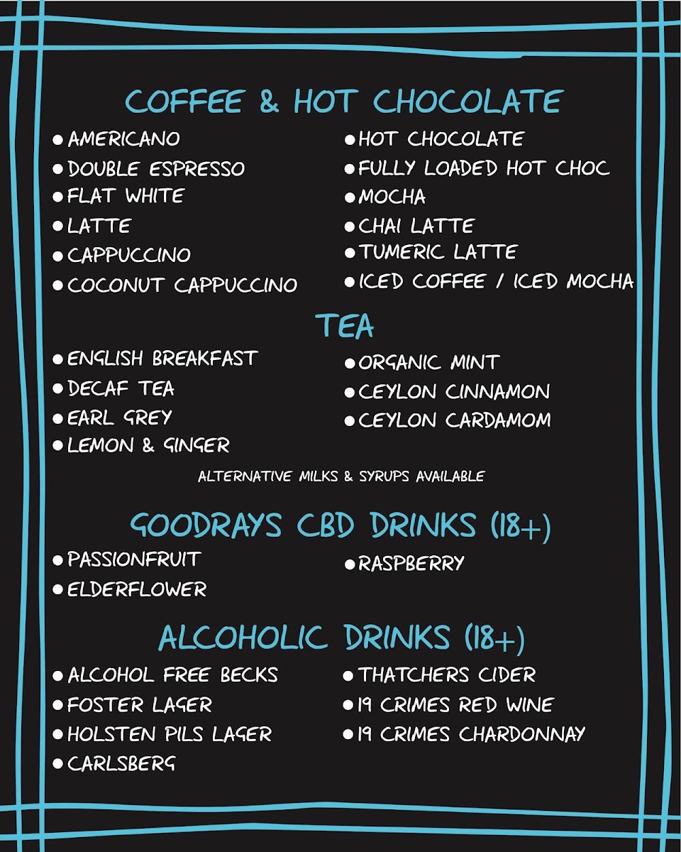 Menu The Beach Cafe And Sunset Bar, Downend, Croyde-1