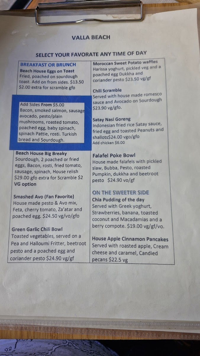 Menu The Beach House Providore-1