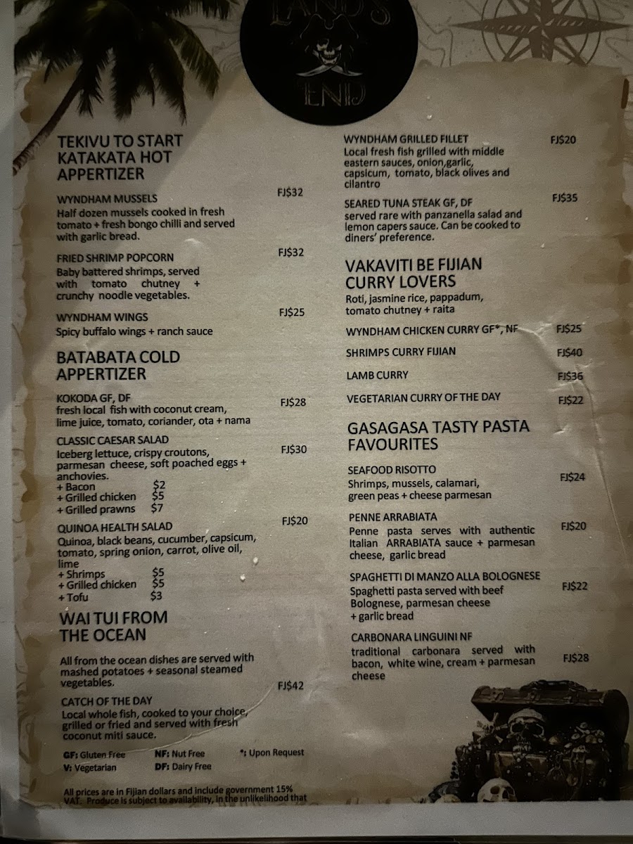 Menu The Beach Shack Bar & Grill-1