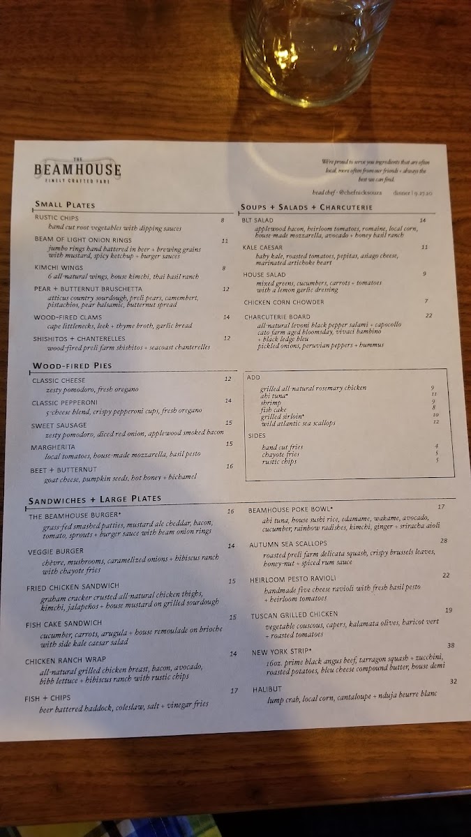 Menu The Beamhouse-9
