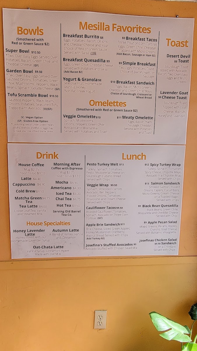 Menu The Bean At Josefina’S-3