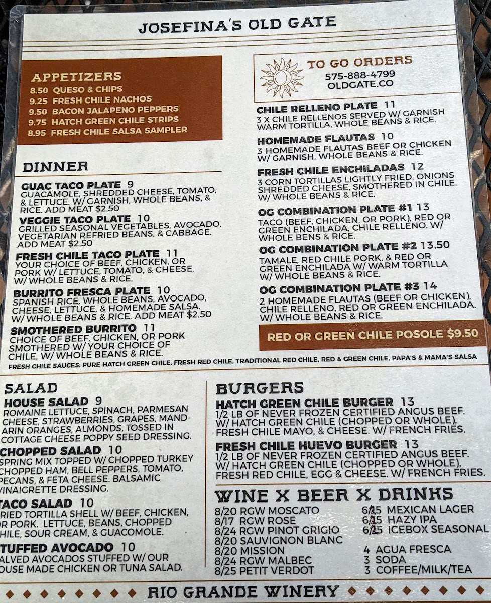 Menu The Bean At Josefina’S-5