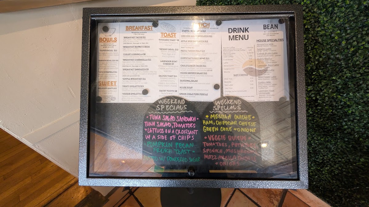 Menu The Bean At Josefina’S-6