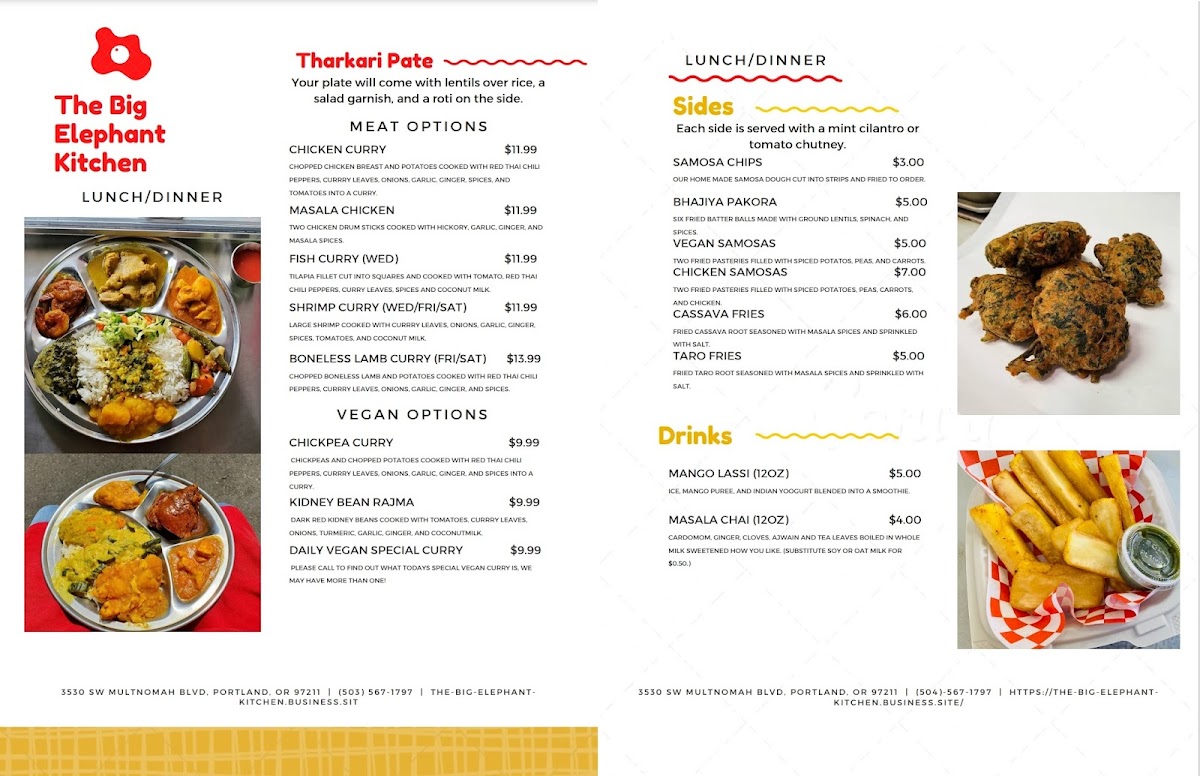 Menu The Big Elephant Kitchen-1