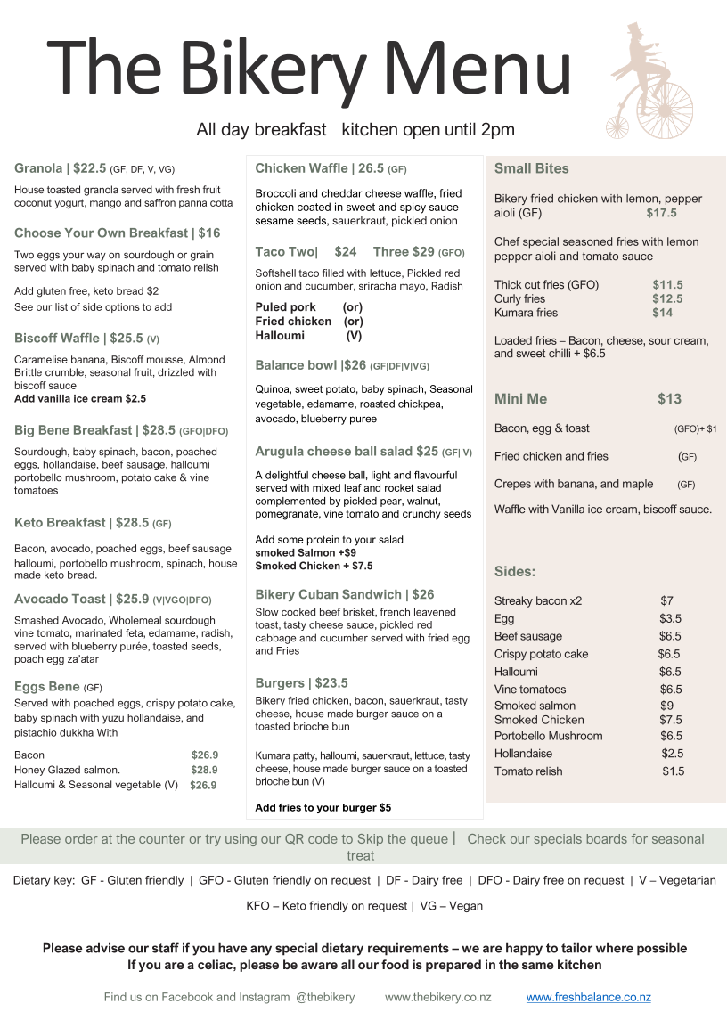 Menu The Bikery Cafe & Fresh Balance Catering-2