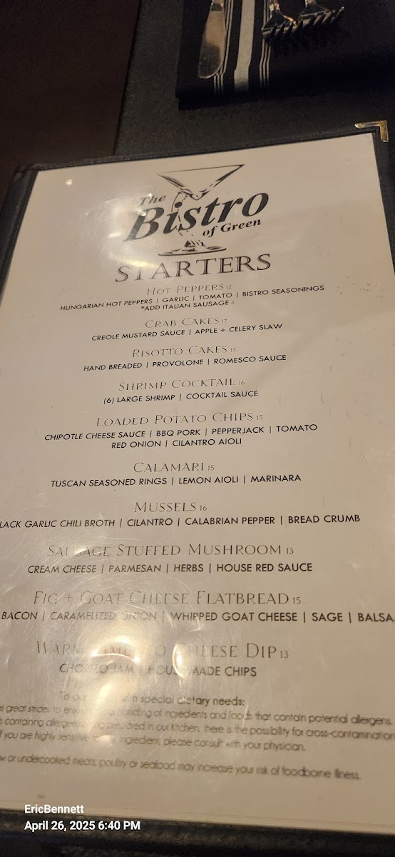 Menu The Bistro Of Green-9