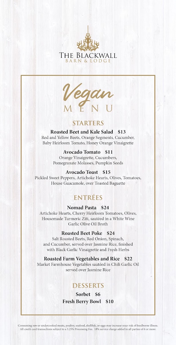 Menu The Blackwall Barn & Lodge-10