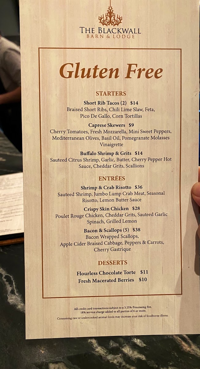 Menu The Blackwall Barn & Lodge-6