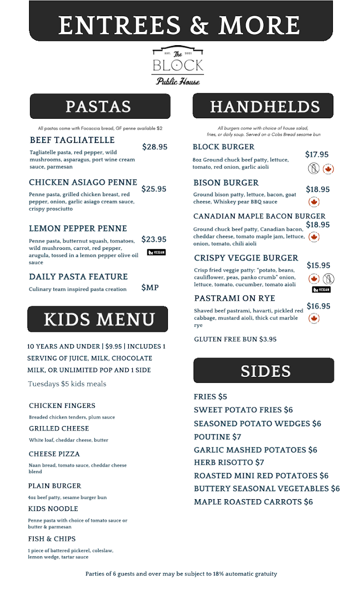 Menu The Block Public House-2