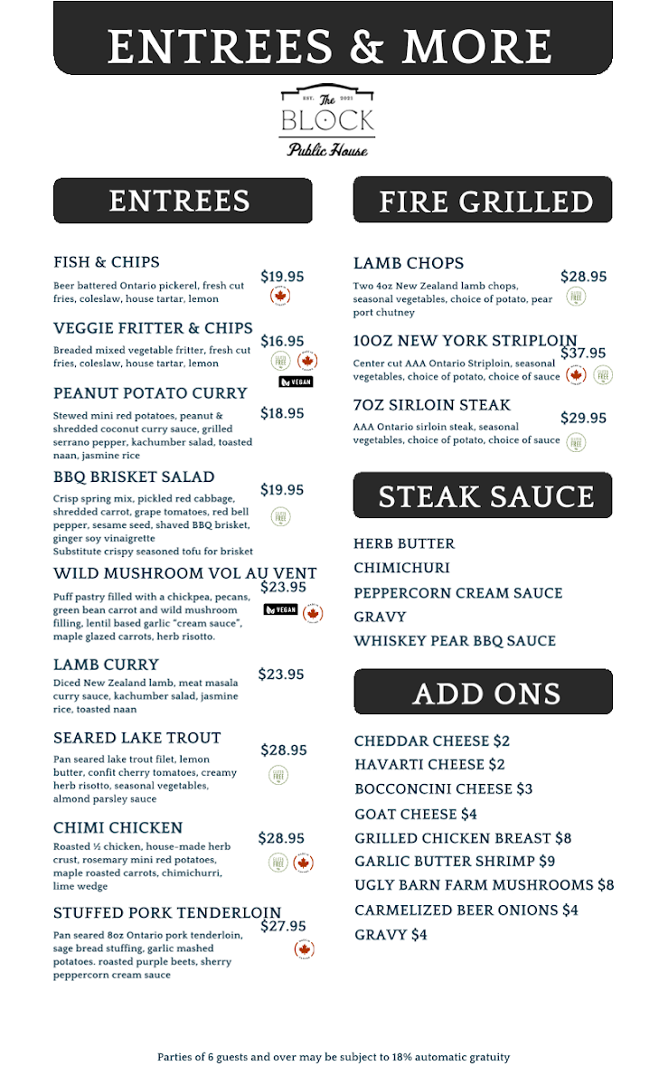 Menu The Block Public House-3