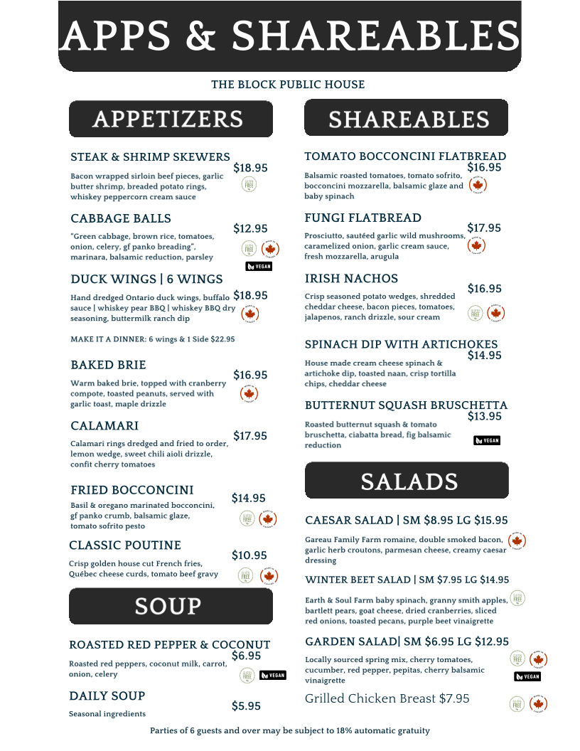 Menu The Block Public House-6