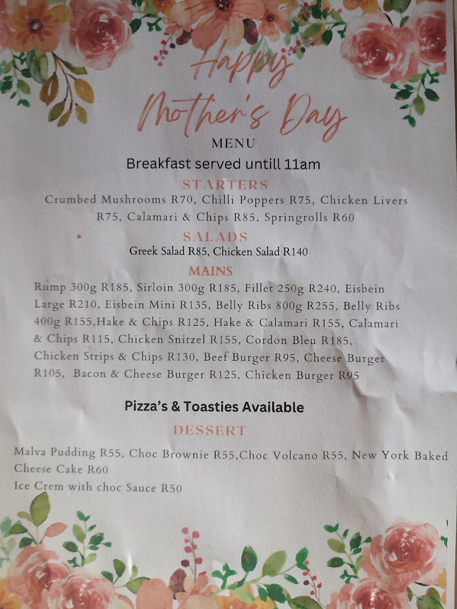 Menu The Bloemhof Grill And Guesthouse-10