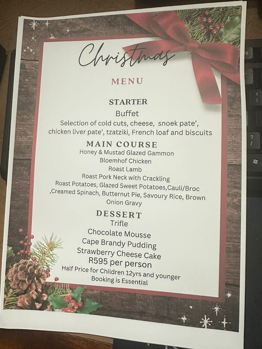 Menu The Bloemhof Grill And Guesthouse-2