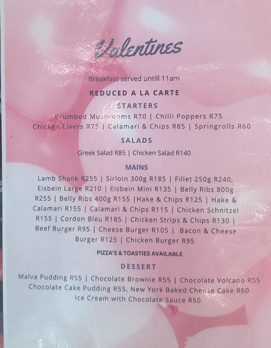 Menu The Bloemhof Grill And Guesthouse-3