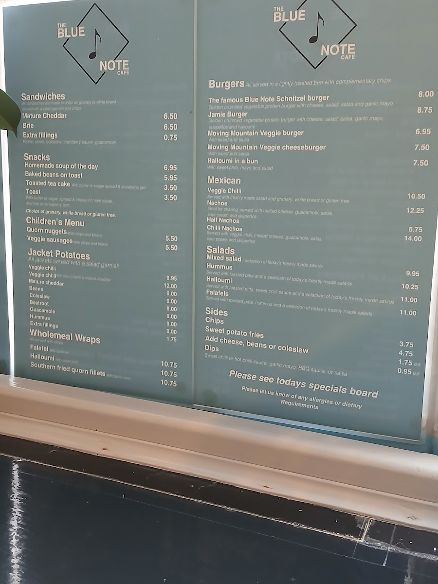 Menu The Blue Note Cafe-1