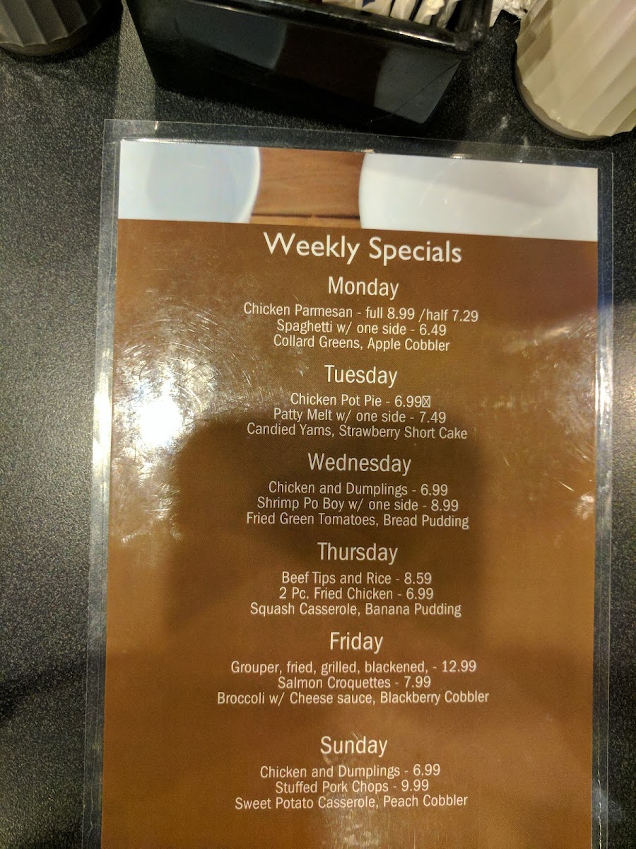 Menu The Blue Plate - West-6