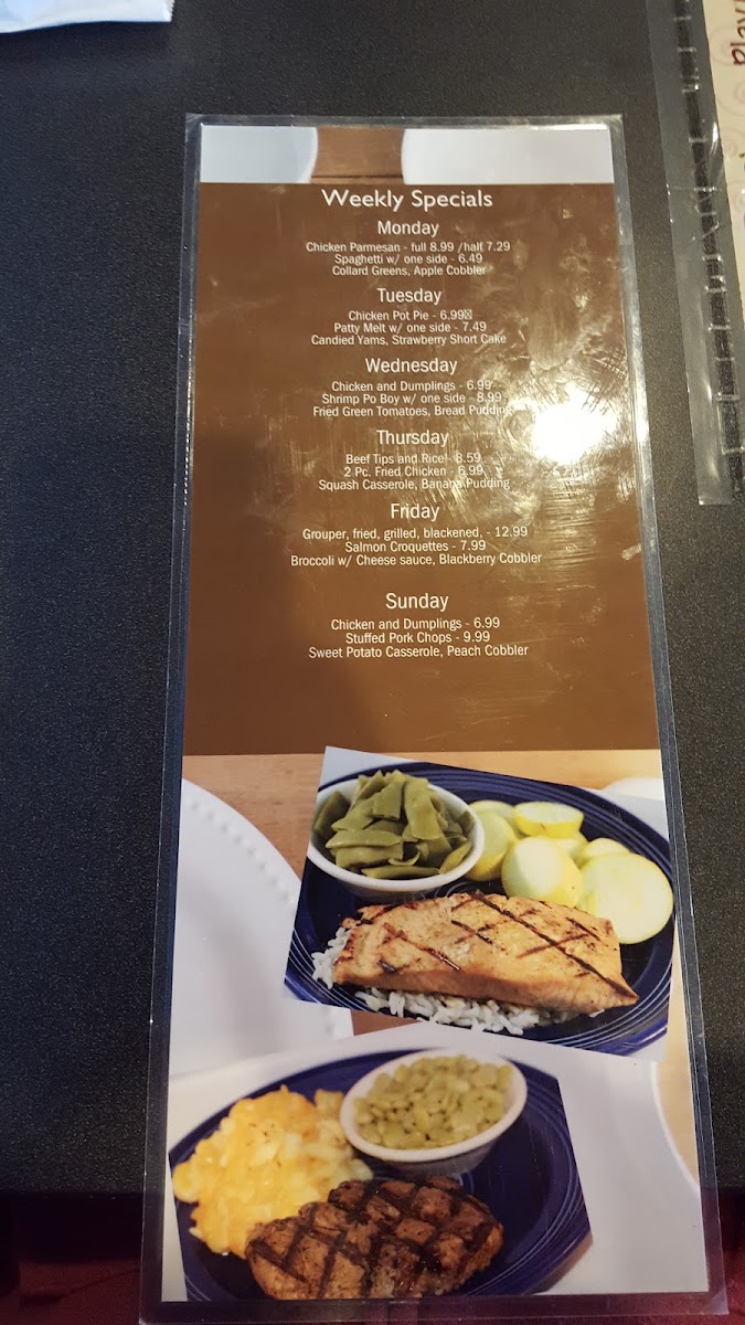 Menu The Blue Plate - West-7