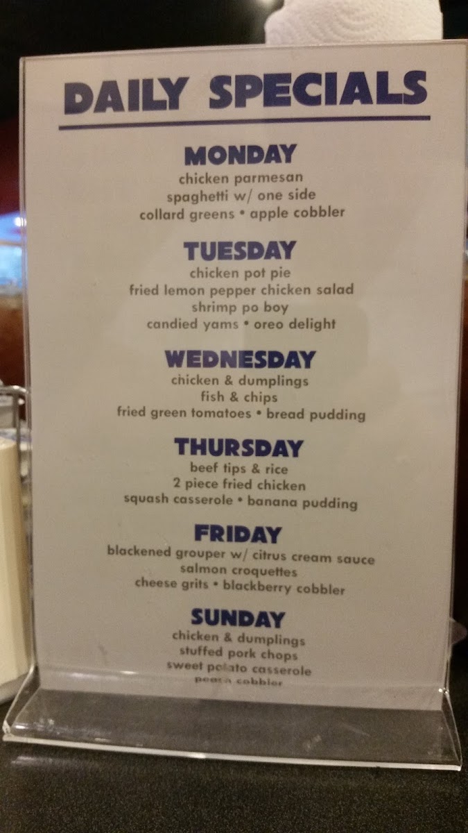 Menu The Blue Plate - West-8
