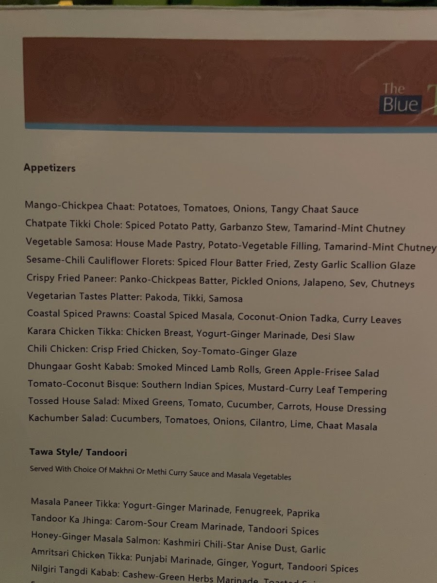 Menu The Blue Taj-10