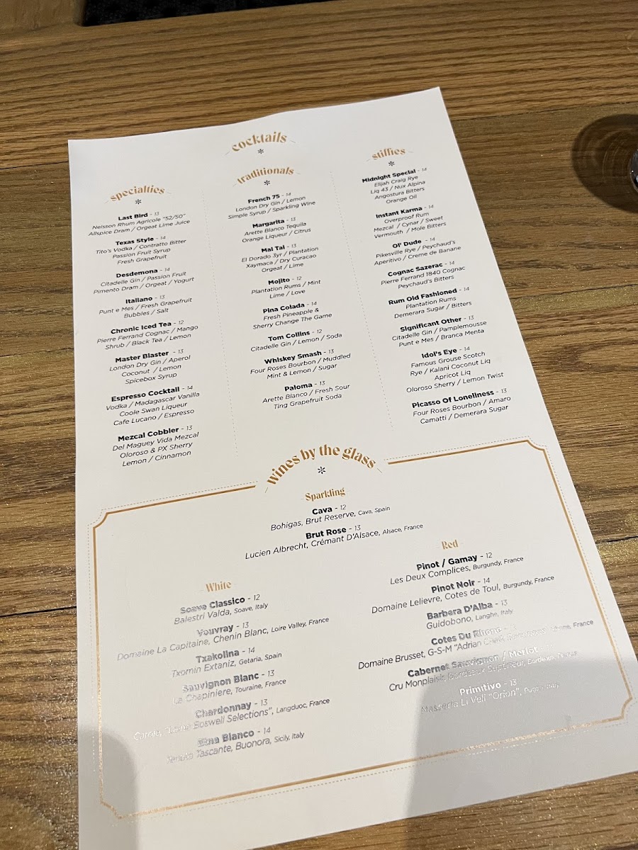 Menu The Bluebird Bar-1