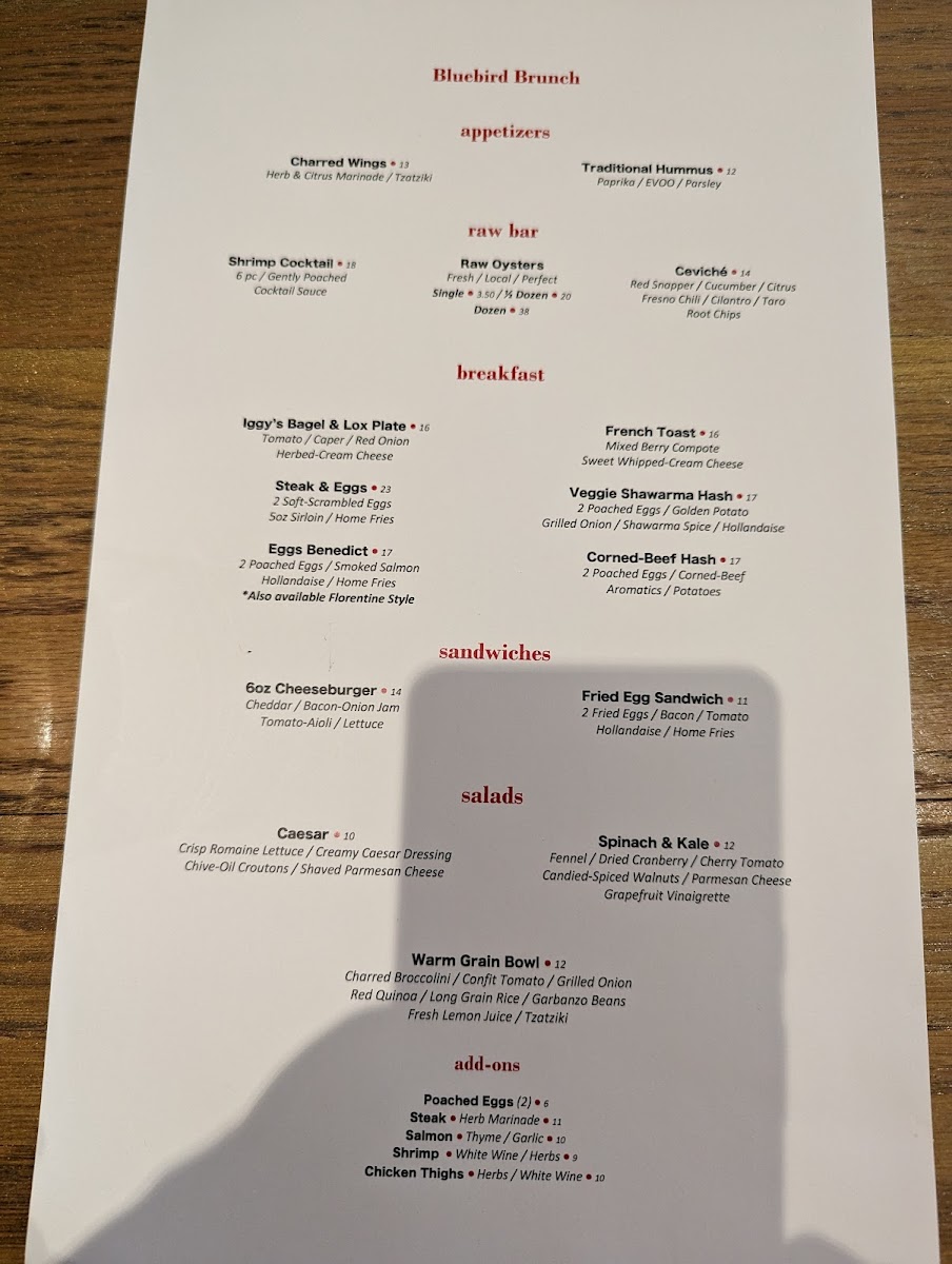 Menu The Bluebird Bar-3