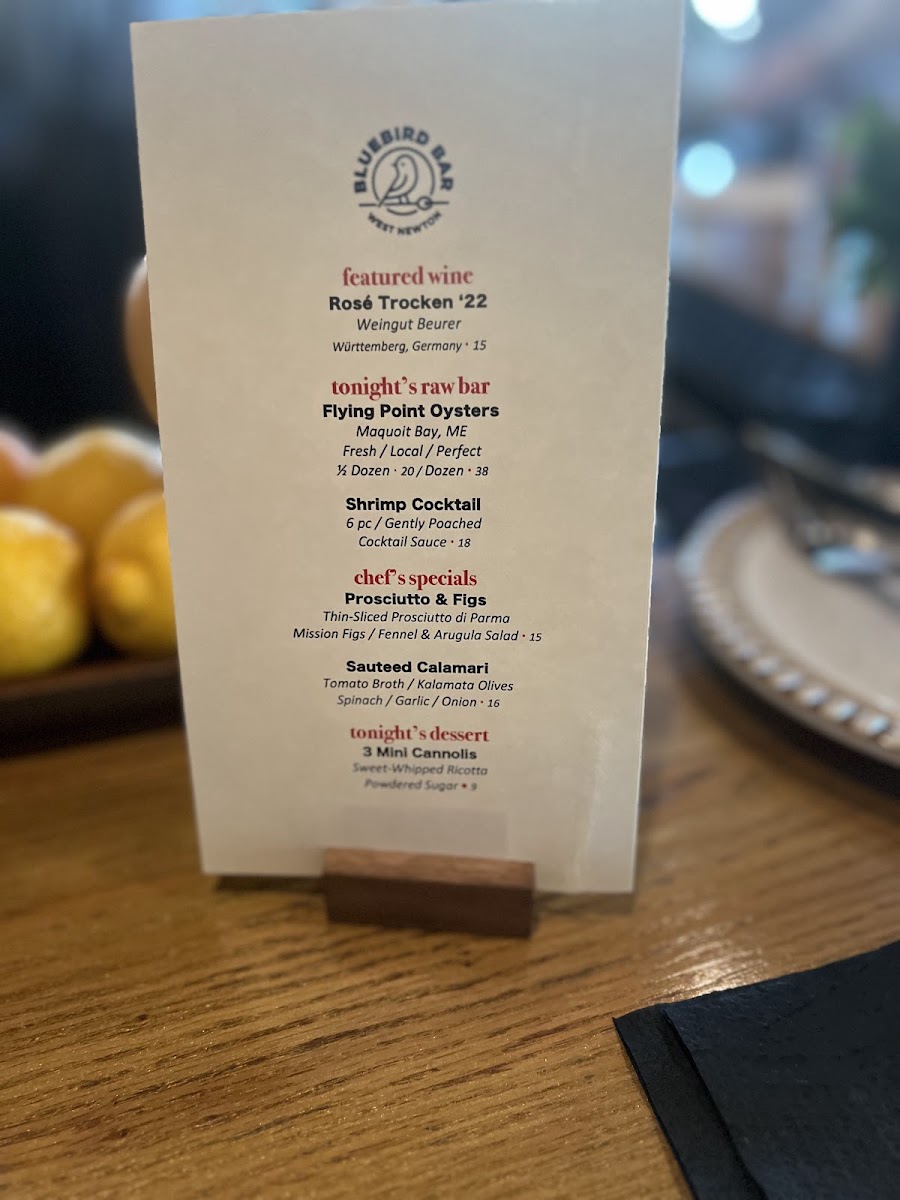 Menu The Bluebird Bar-6