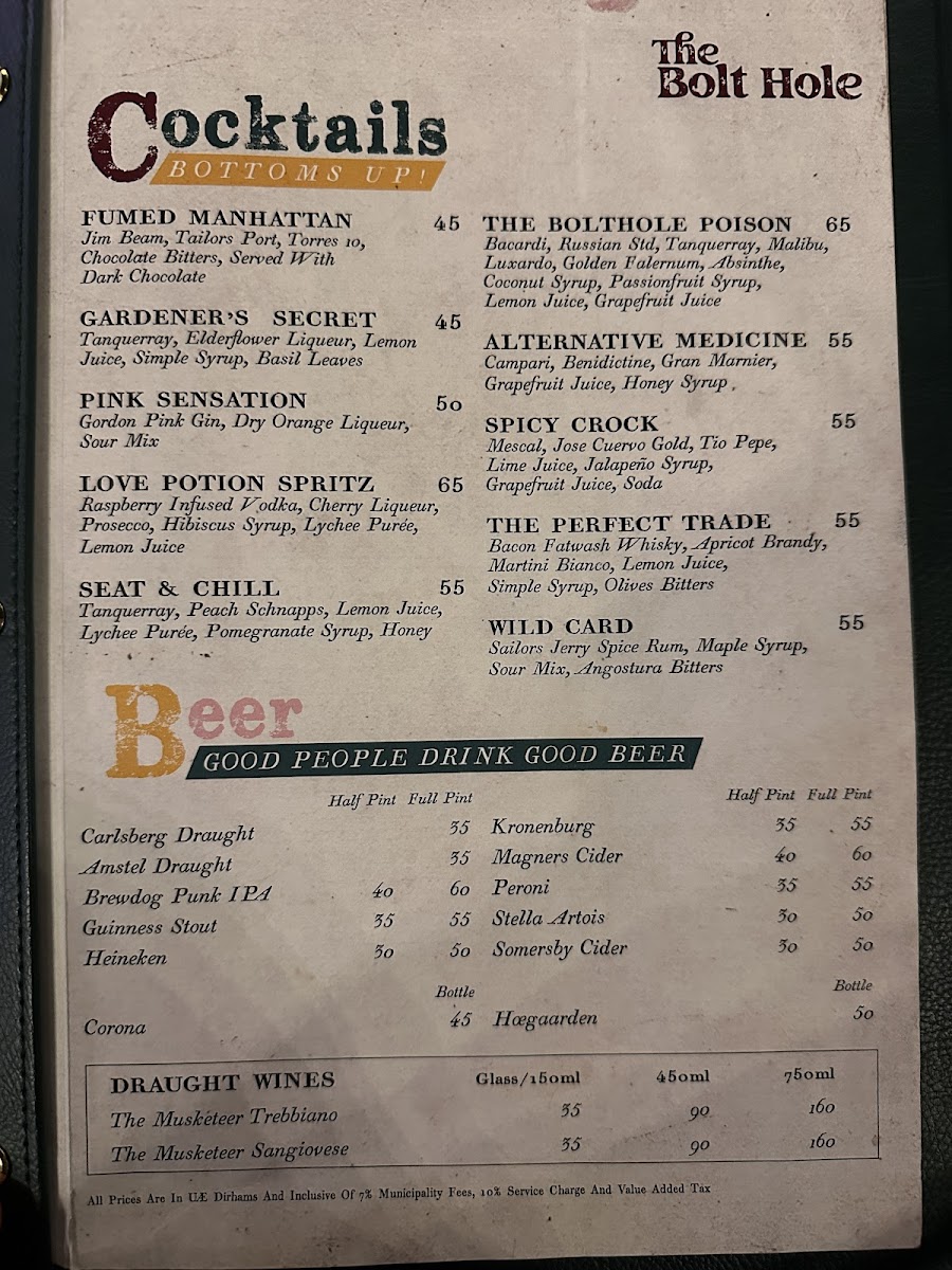 Menu The Bolt Hole-2