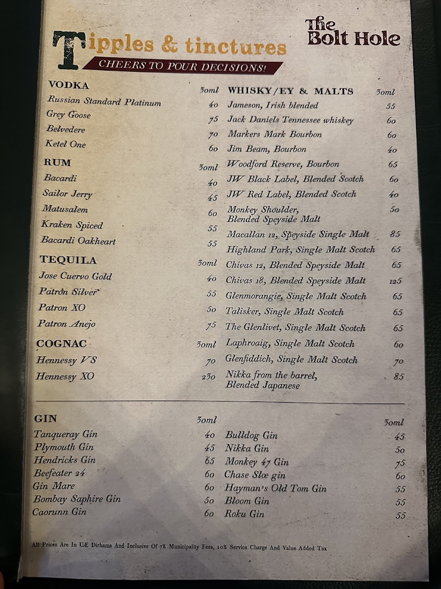 Menu The Bolt Hole-3