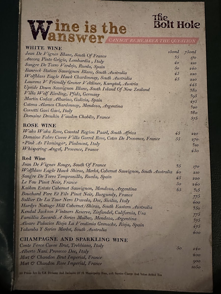 Menu The Bolt Hole-5
