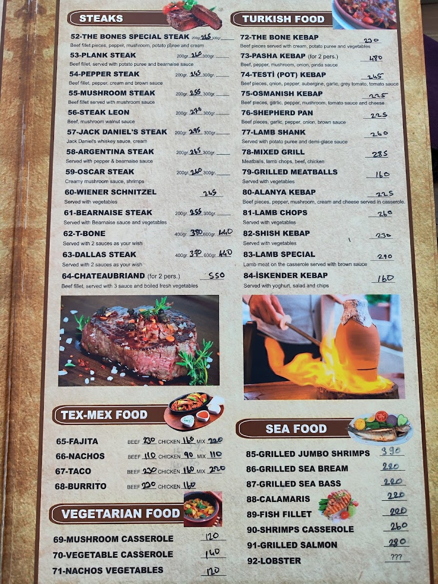 Menu The Bones Steak House-1