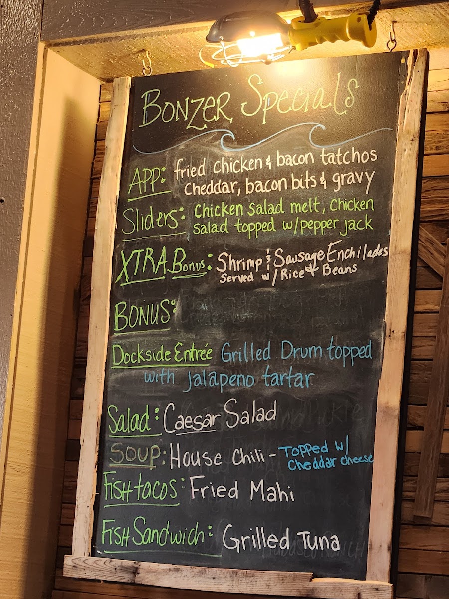 Menu The Bonzer Shack-1