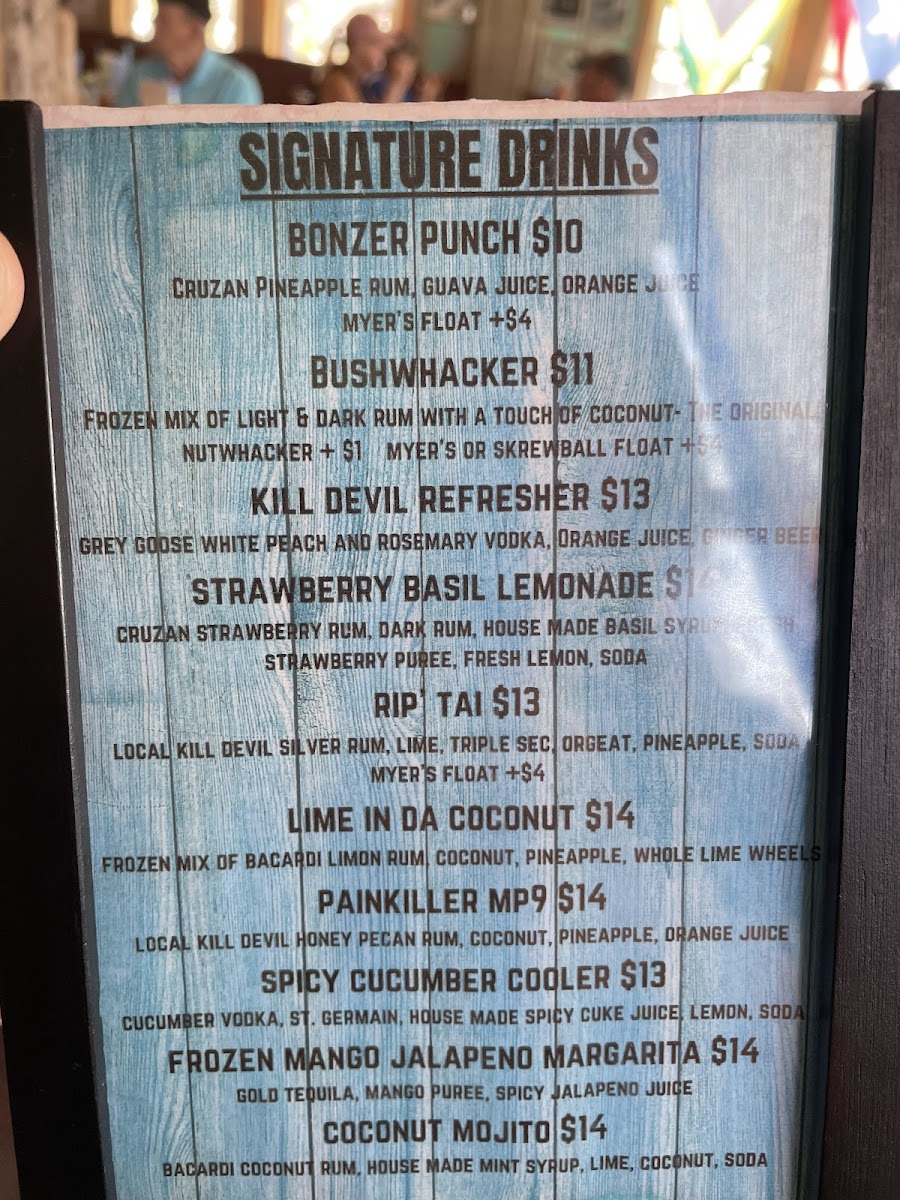Menu The Bonzer Shack-4