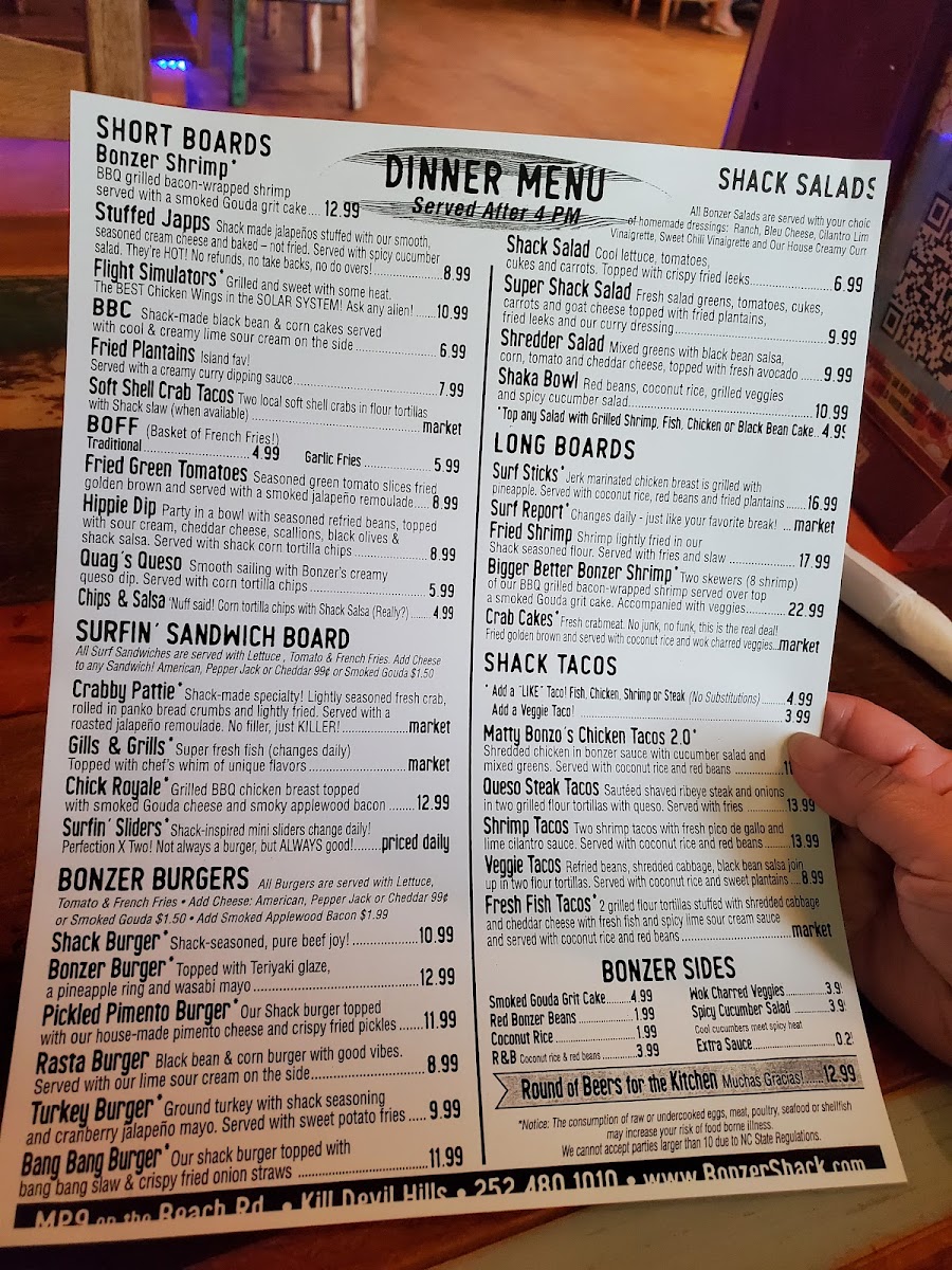 Menu The Bonzer Shack-8