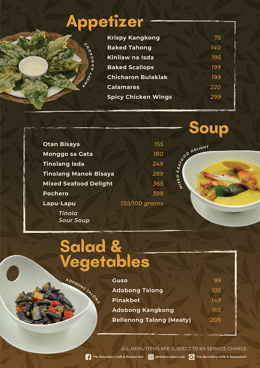 Menu The Boundary Café & Restaurant - Alcantara-1