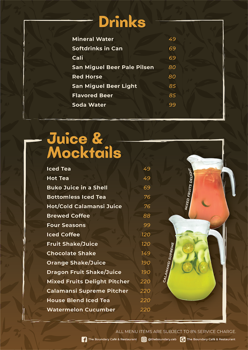 Menu The Boundary Café & Restaurant - Alcantara-3