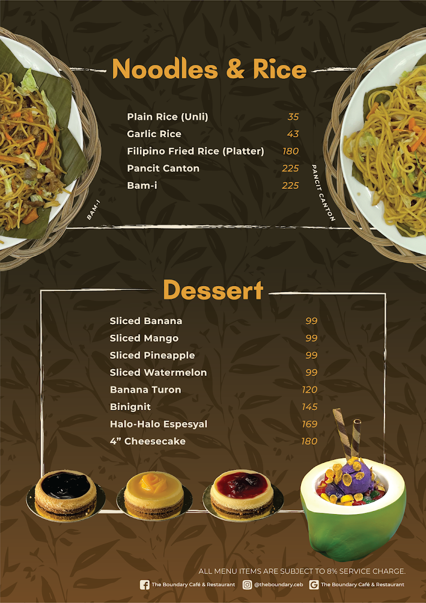 Menu The Boundary Café & Restaurant - Alcantara-5