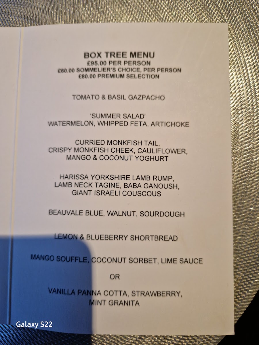 Menu The Box Tree Restaurant-6