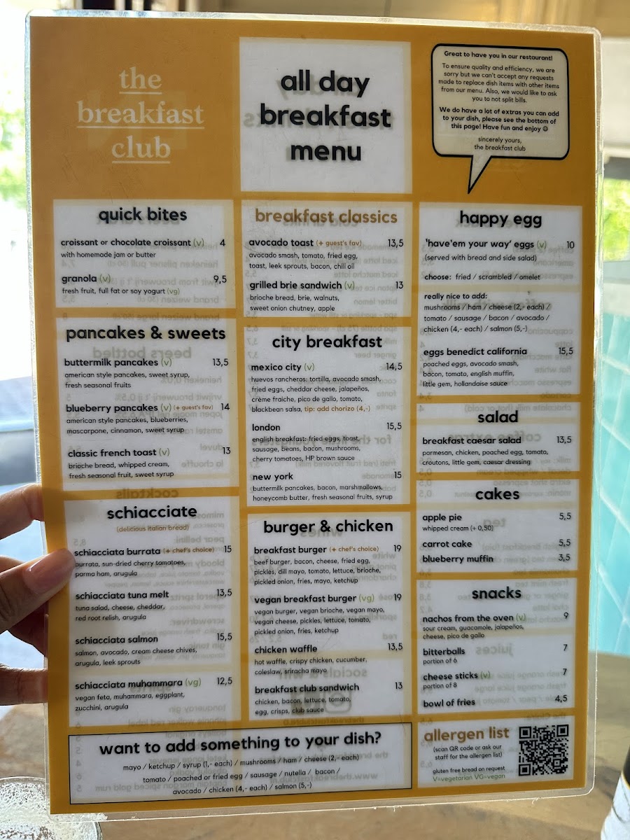 Menu The Breakfast Club-8